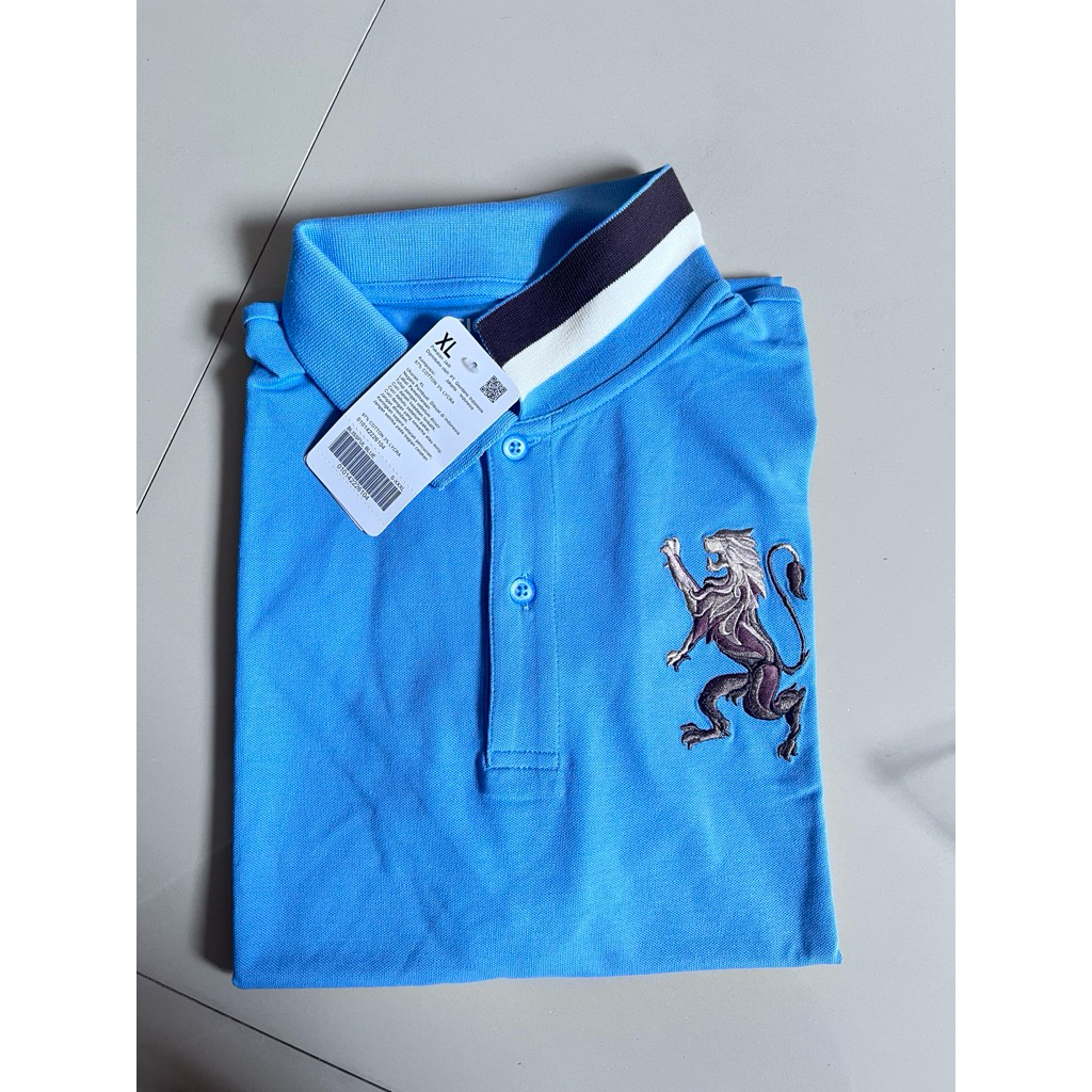 GIORDANO POLO LION 3D UNISEX BLISSFUL BLUE ORIGINAL  |JASTIP | GIORDANO POLO LION 3D PRIA WANITA ORI