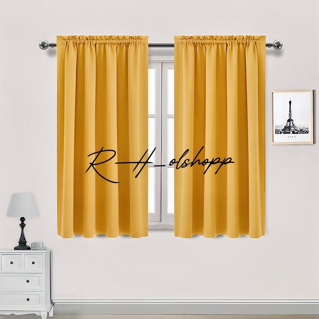 Gorden Jendela Polos Gorden Jendela Pendek Gorden Jendela Kamar Aesthetic Tirai Gorden L80xT140