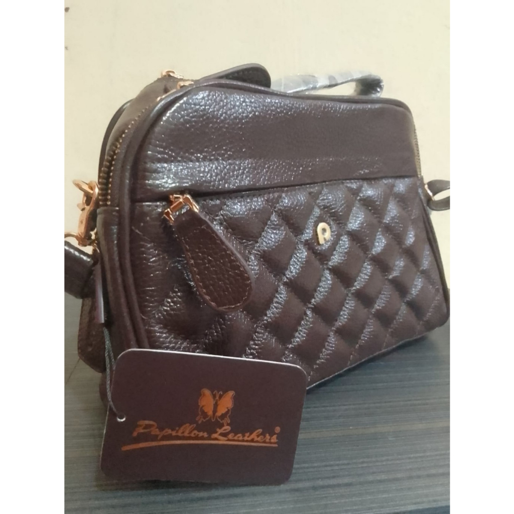 Papillon K3429-660 Tas Kulit Asli Wanita – Dark Brown (27×9×17 cm) Top Handle & Crossbody
