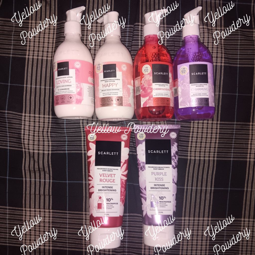 Scarlett Whitening New Fragrance Brightening Body Lotion Serum Body Wash Shower Gel Bright Mood Boos