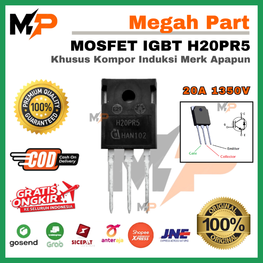 Transistor Mosfet H20PR H20PR5 Kompor Induksi ORIGINAL 20A 1350v IGBT | TR H20PR | Mosfet H20PR | TR