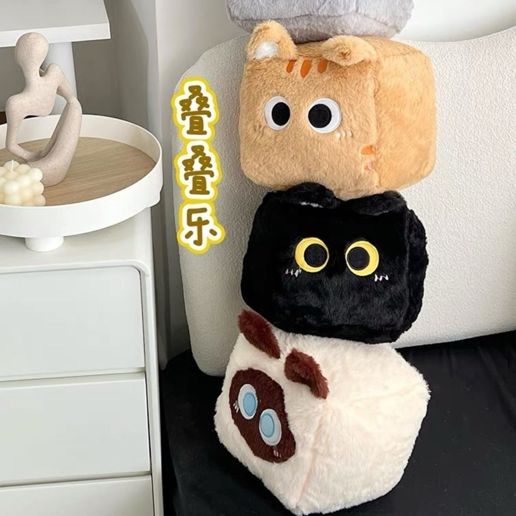 [PREORDER] Boneka Tofu Kucing – Plush Kotak Lucu 30 cm untuk Tidur & Dekorasi