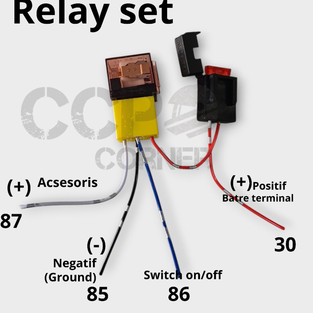 PAKET RELAY KLAKSON LAMPU SIKRING,relay klakson ,relay motor