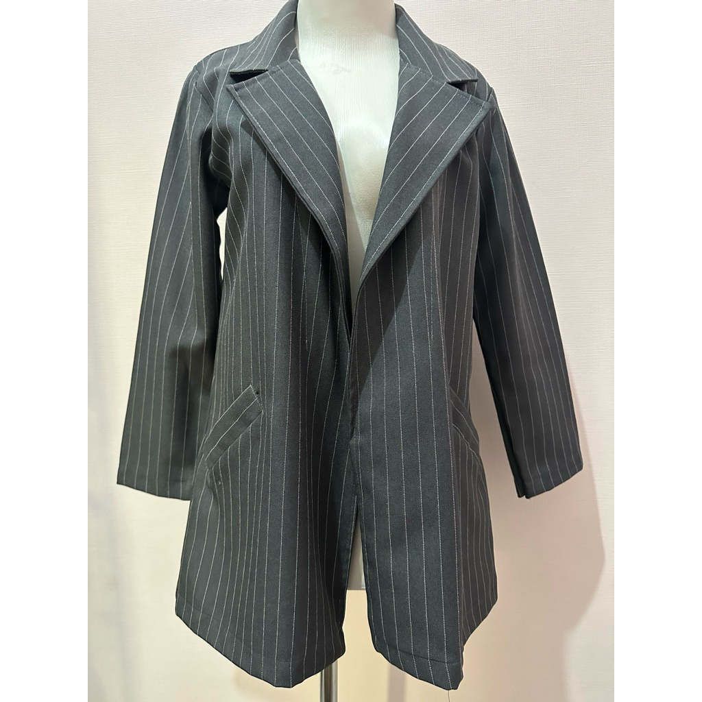 Blazer Wanita Kerja Motif Garis