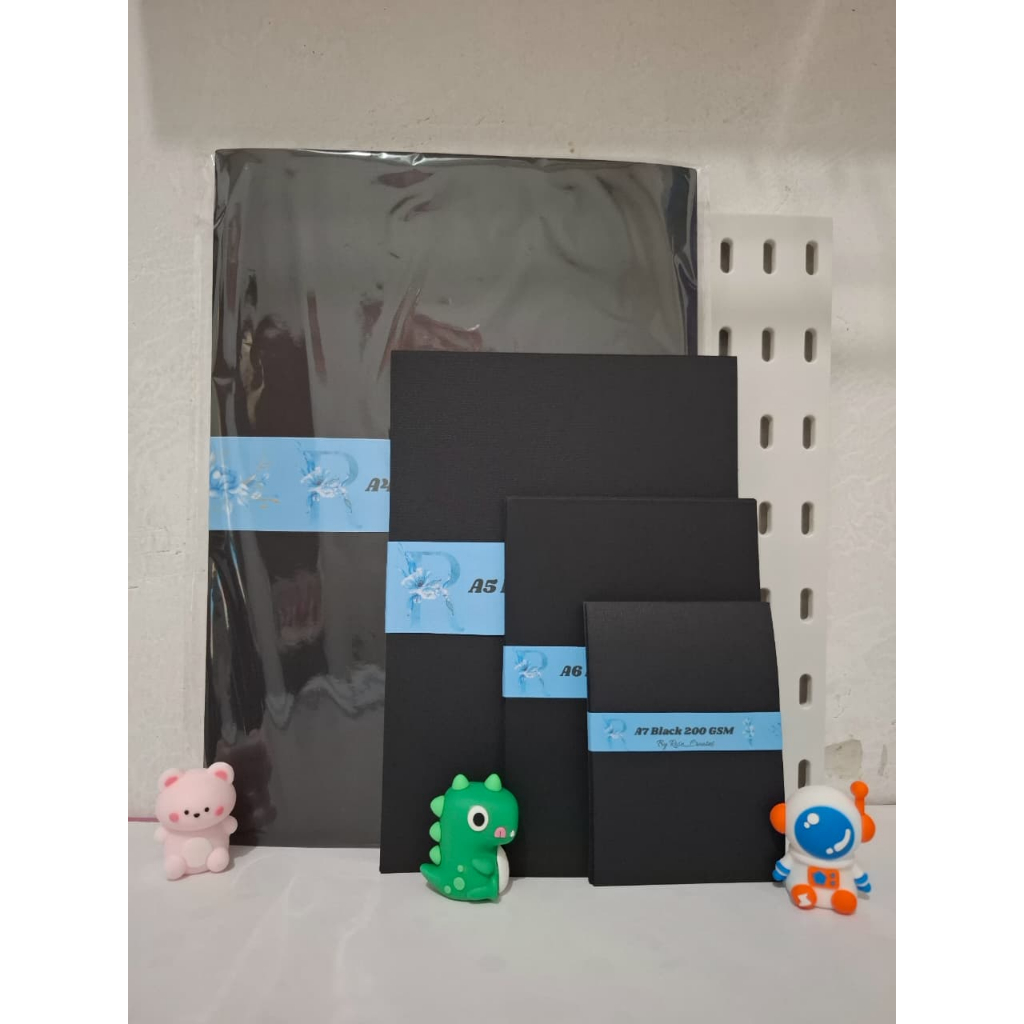 

Rose_Creates01 Scrapbook Premium Luxury Supply Craft Paper Black/Hitam, Journal Book Notebook A4 A5 A6 A7