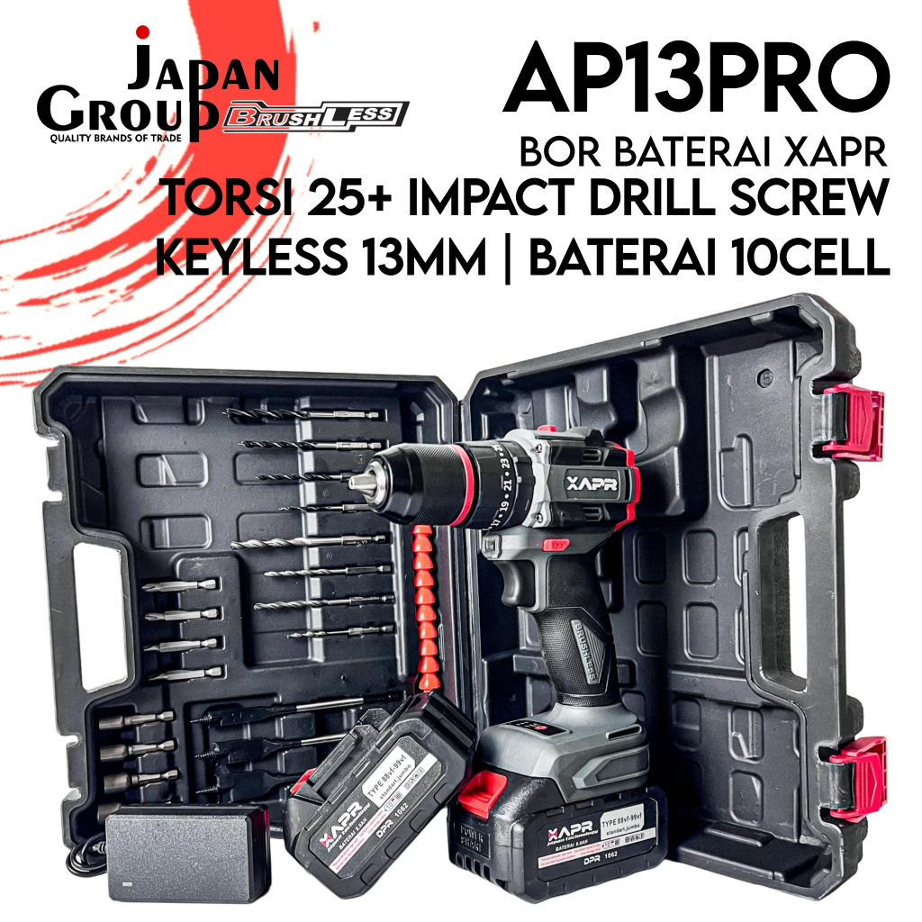 BOR IMPACT BATERAI APR AP13PRO BOR DRILL AP13PROMAX AP13PRO AP34+ BOR TEMBOK BETON CHUCK 13MM