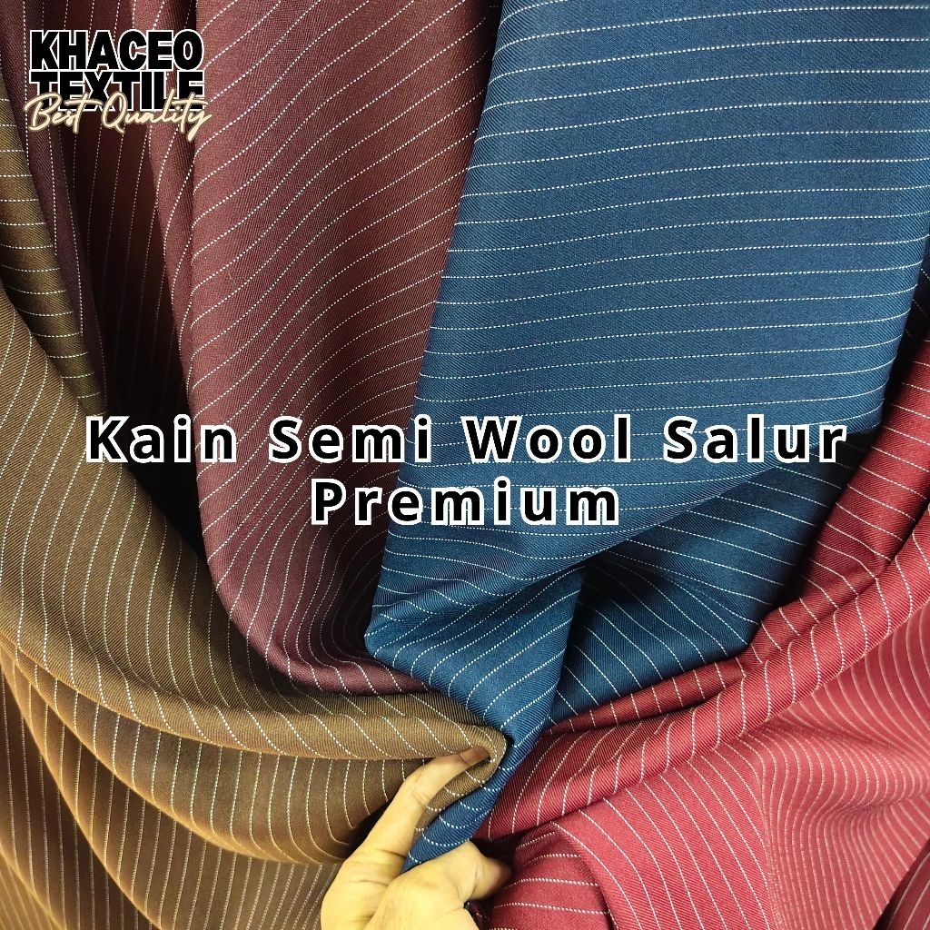 PROMO Kain Semi Wool Salur Premium/Kain Semi Wool/Kain Semi Wool Motif/Semi Wool Salur