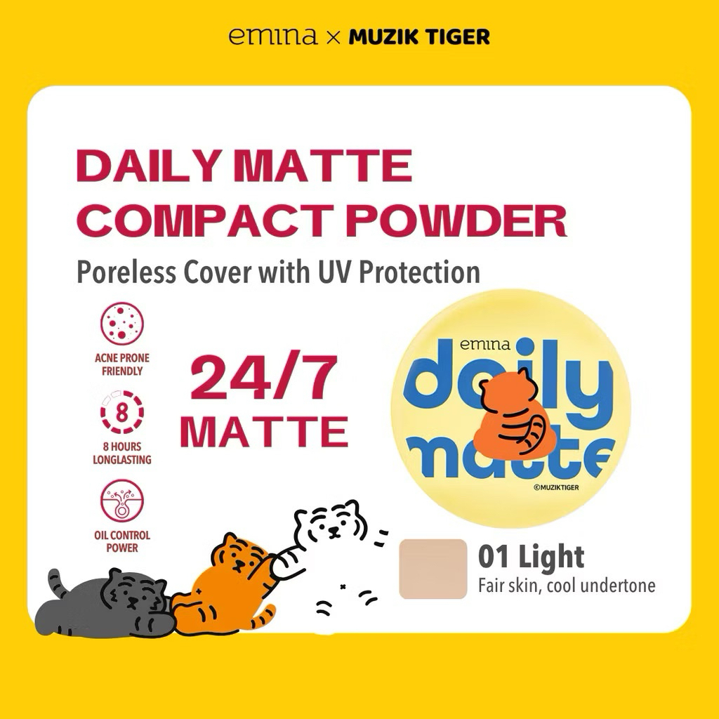 EMINA Daily Matte Compact Powder || Bedak Padat || Compact Powder Emina