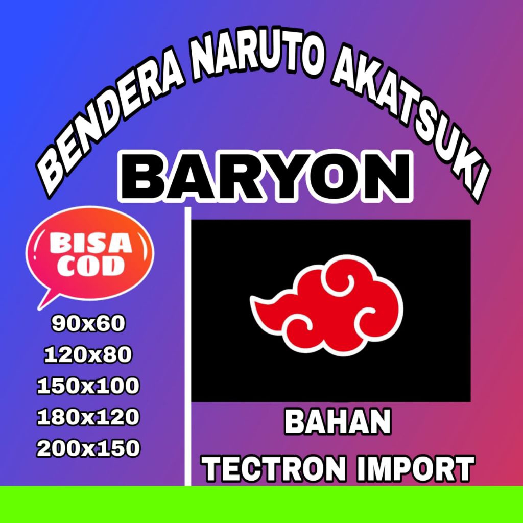 BENDERA NARUTO AKATSUKI BARYON(1HARI JADI)