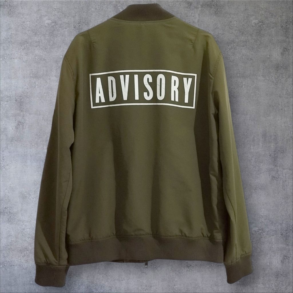 JAKET BOMBER ADVISORY GREEN ARMY GOLDEN SIZE