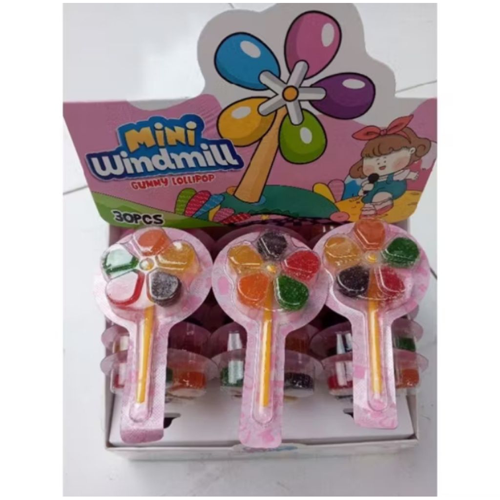 

PERMEN KIPAS WINDMILL GUMMY LOLLIPOP 1 PAC ISI 30