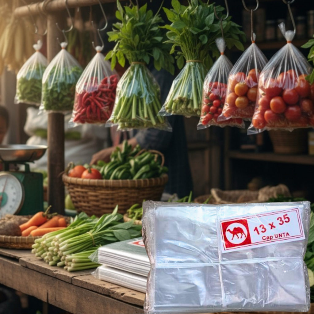 Plastik PP Tipis 13x35 | Plastik PP Tahu Tempe Sayur Teri Kerupuk | Unta Merah | Plastik Tahu