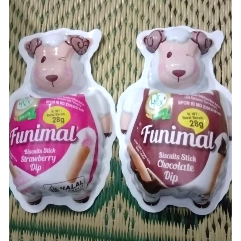 

Funimal biskuit stick rasa coklat dan strawberry 28 gram