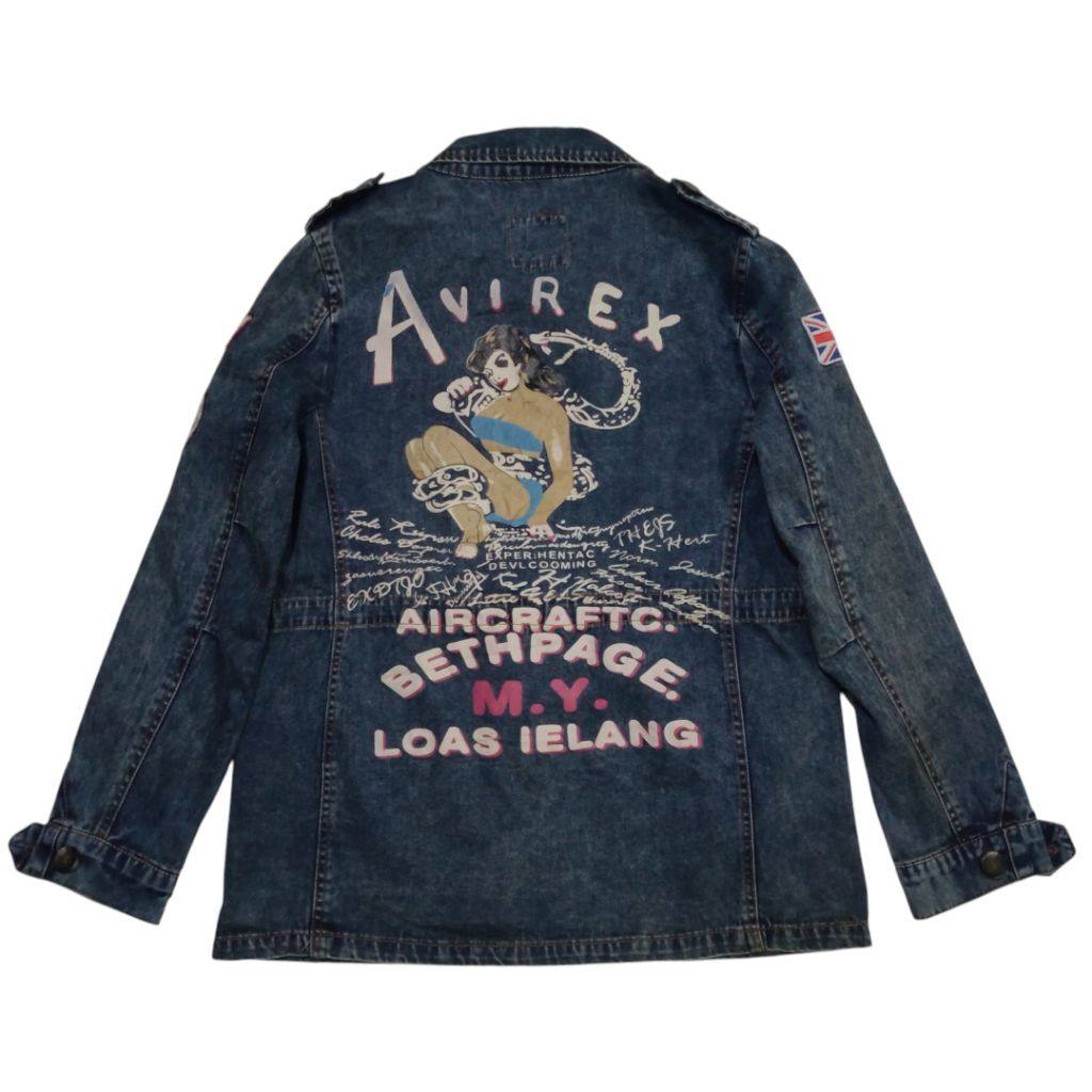 SKY EYE AVIREX Denim Parka Military Style Jacket