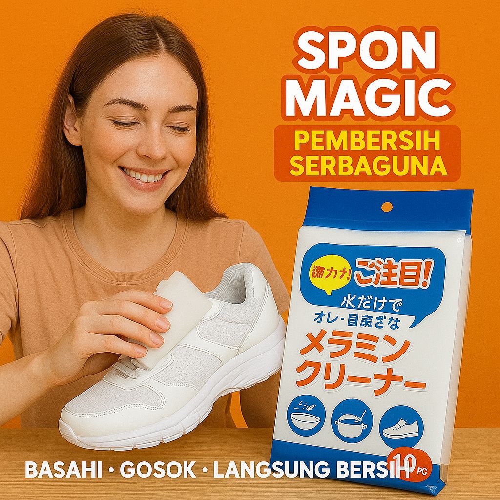 Spons Ajaib Pembersih Sepatu Nano Magic Cleaner / Spon Melamin Pembersih Serbaguna Tanpa Sabun