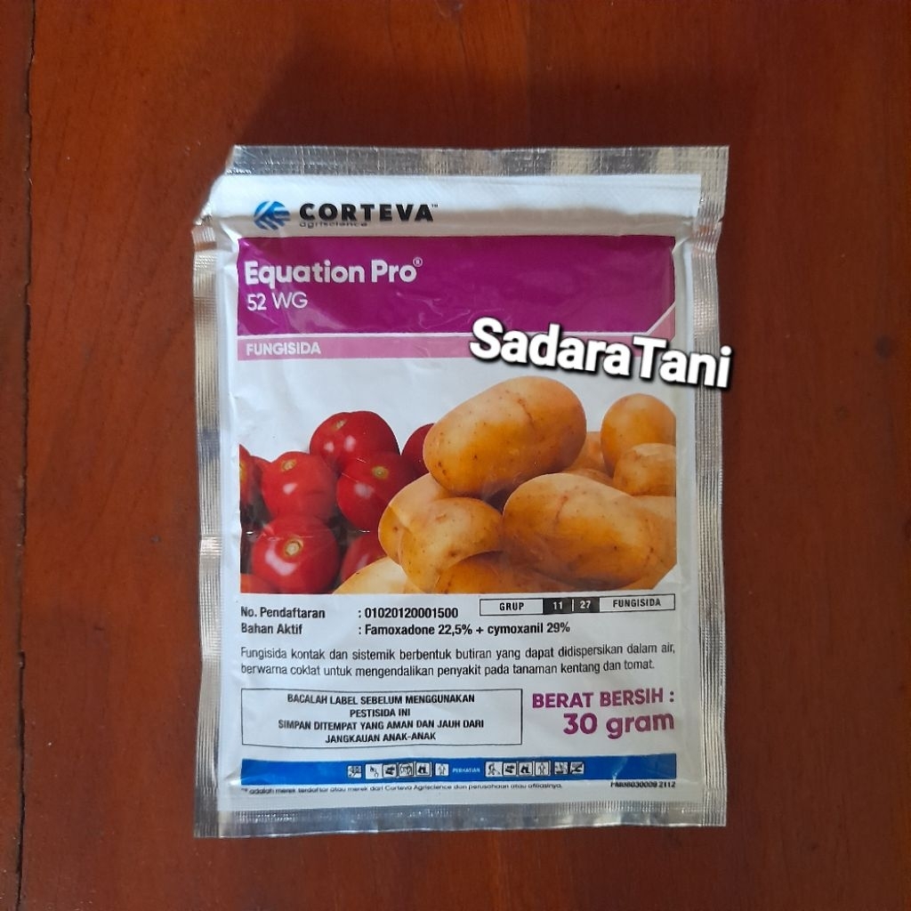 Fungisida Equation Pro 52WG 30Gr Bahan aktif : Famoxadone 22,5% +  Cymoxanil 29%