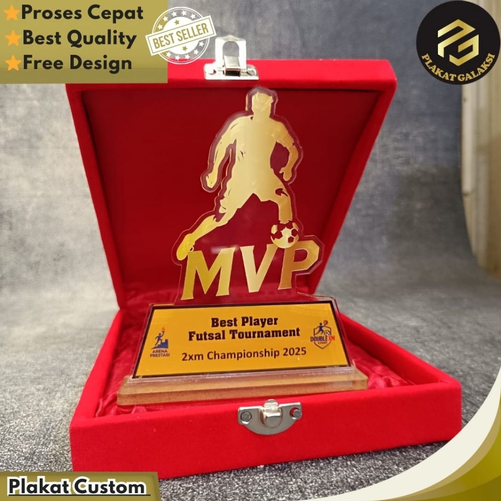 Plakat Akrilik - Plakat Akrilik Futsal Custom | Trophy Juara Turnamen