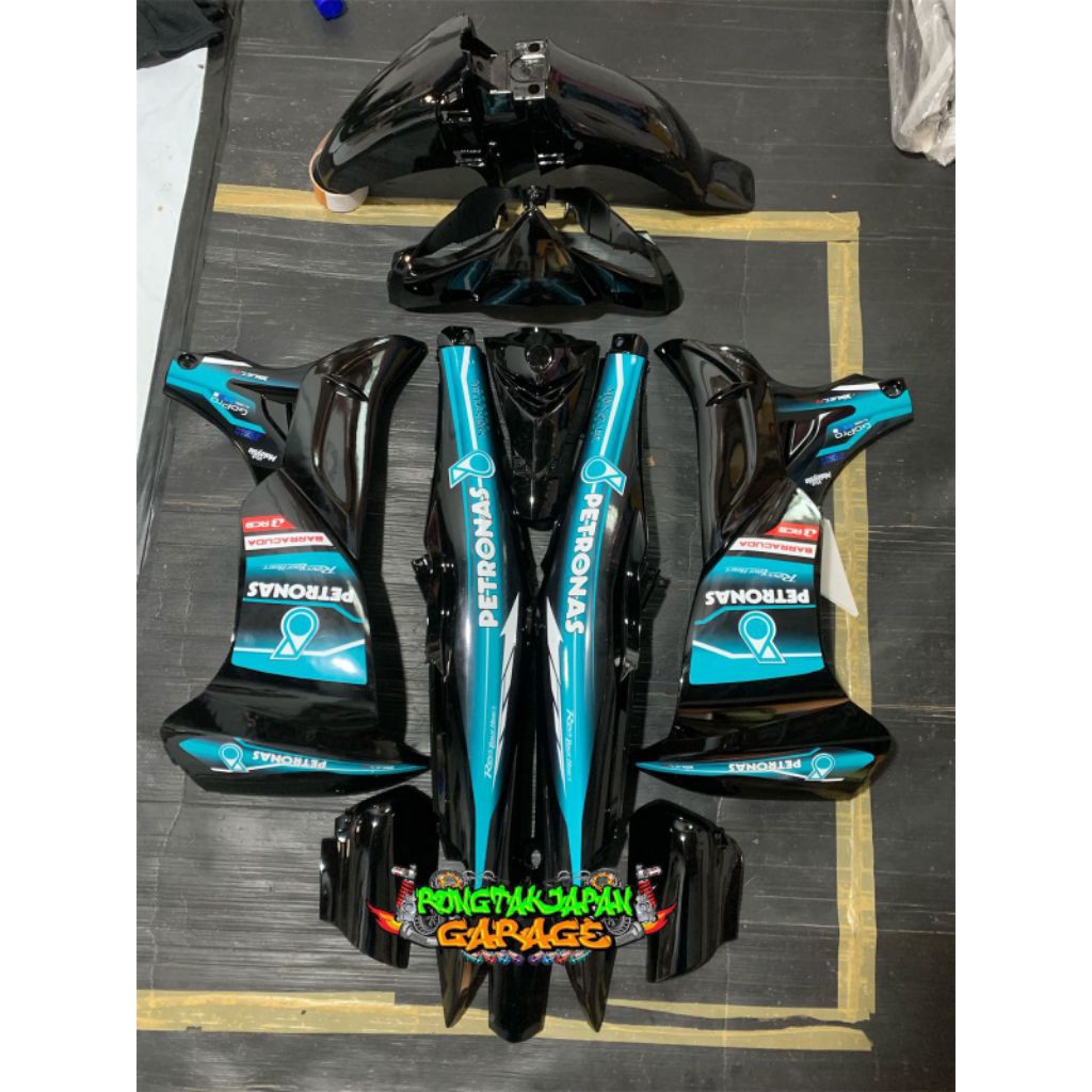 Full Set Bodi Halus Jupiter Z New Burhan Full Hitam Striping Custom Petronas Cover Body Jupiter Z Ne