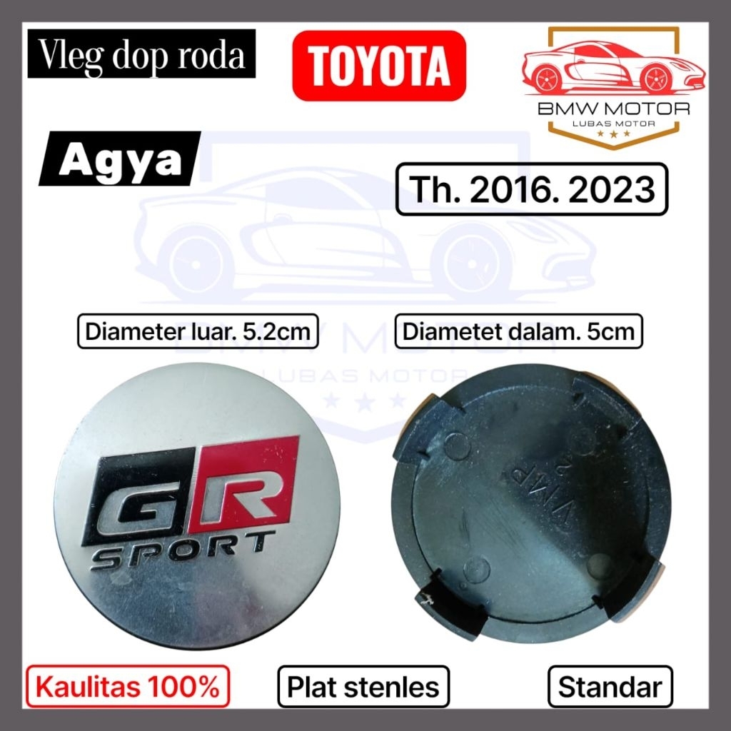 tutup dop roda velg mobil Agya GR sport