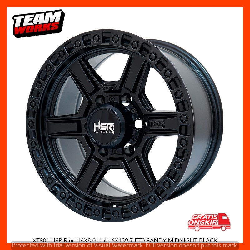 VELG MOBIL HSR XTS01 RING16 BUAT MOBIL TERIOS ERTIGA ALPHARD VELK RING16 LEBAR8 SANDY MIDNIGHT BLACK