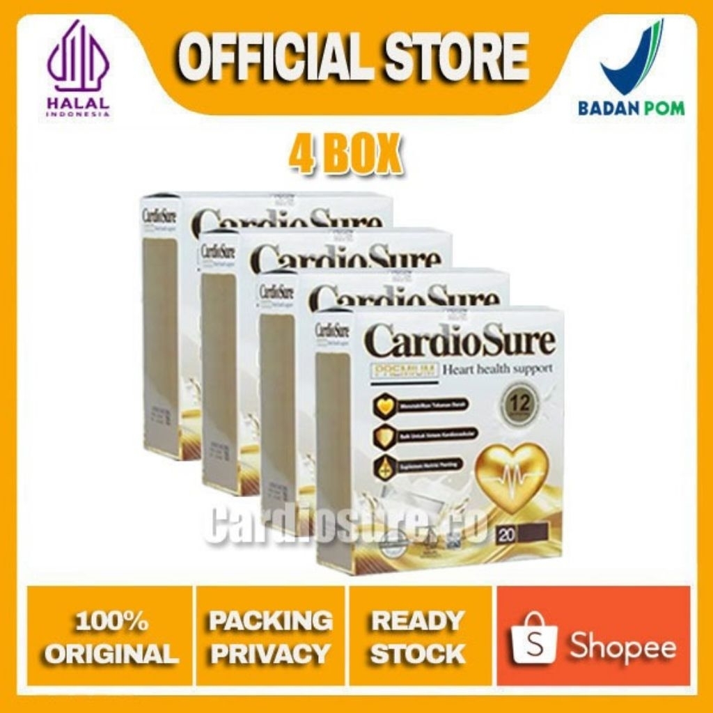 

CARDIOSURE ® Cardiosure 4Box + Bonus 1Box | Cardiosure Susu Bantu Stabilkan Tekanan Darah & Jantung