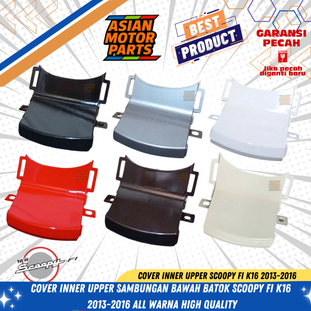 Cover inner upper sambungan bawah batok Speedo Scoopy fi 2013 2016 K16 krem hitam putih merah coklat