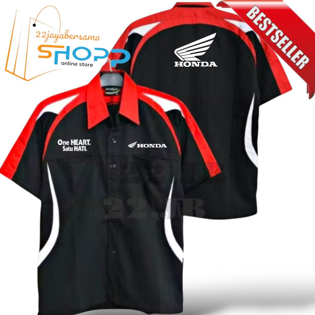 kemeja HONDA•Baju kemeja Honda•Seragam HONDA Terbaru full bordir