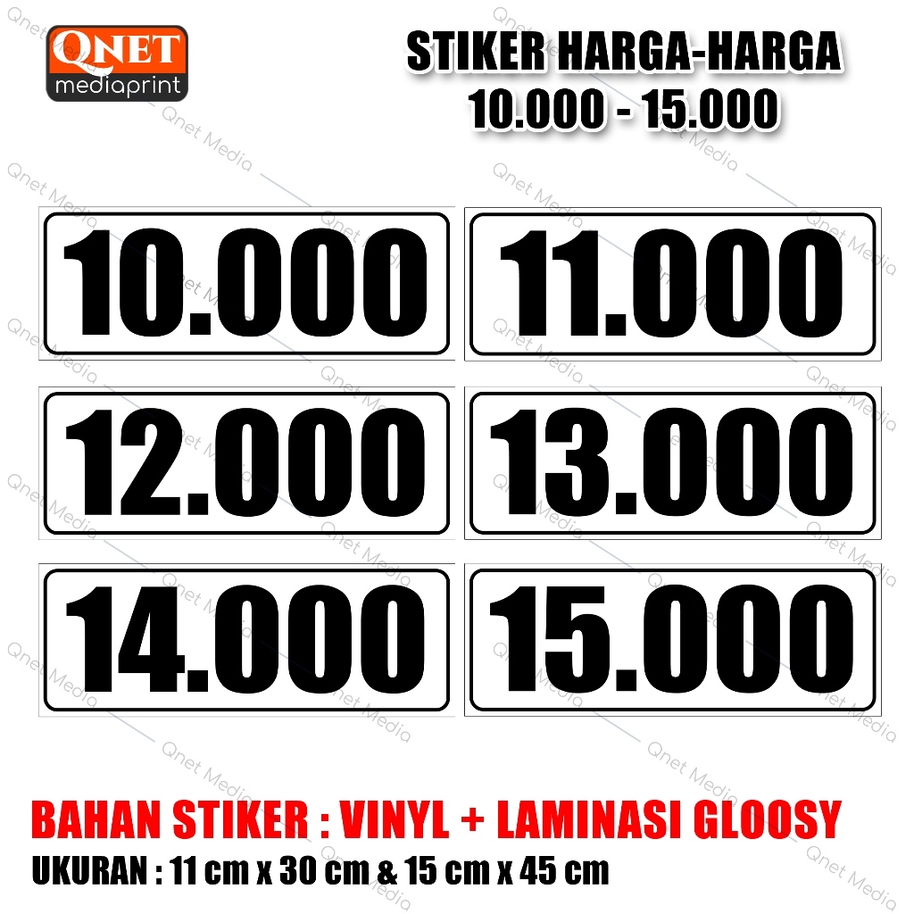 

STIKER HARGA 10.000 SAMPAI 15.000 | BAHAN VINYL + LAMINASI GLOSSY
