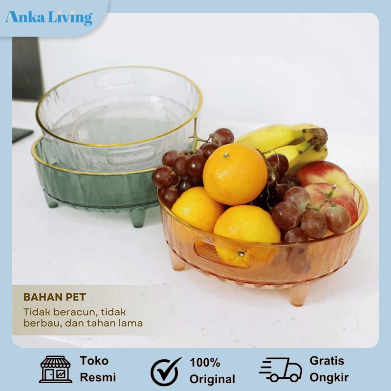 Anka Living 360° Rak Rotating Rak Kosmetik Aesthetic Tempat Make Up Skincare Cosmetic Nampan Wadah P