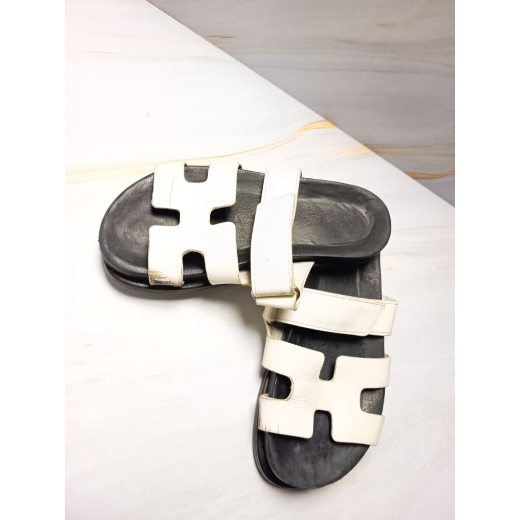 Sandal Hermess Chypre White Slide