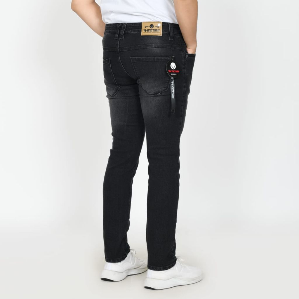 celana jeans panjang pria skinny denim stretch SEVEN DENIM, VICTORY 784,AIR BLACK