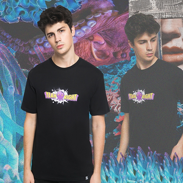 YEAH RIGHT Blast T shirt Black - Kaos Hitam Cotton Combed 24s Unisex