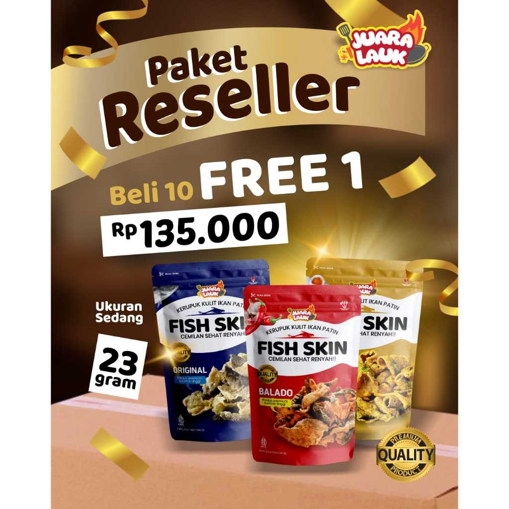 

TERMURAH PAKET RESELLER KERUPUK KULIT IKAN PATIN RASA BALADO BESAR