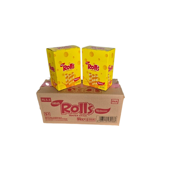 Perko_Lumintu Richeese Nabati Rolls 8 Gram 1 Dus Isi 120 Pcs