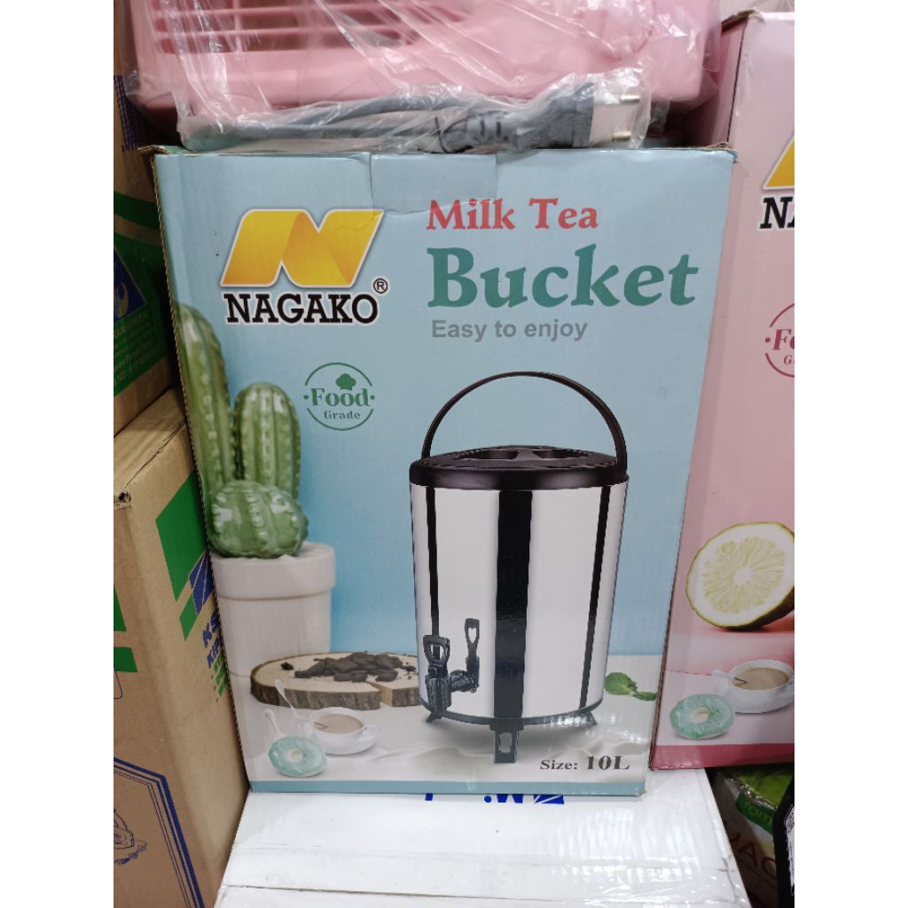 NAGAKO MILK TEA BUCKET 10 LITER - DISPENSER AIR PANAS DINGIN NAGAKO - TERMOS AIR PANAS DINGIN 10 LIT
