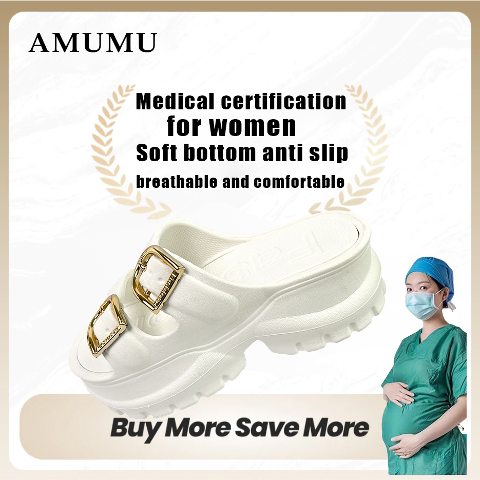 Sandal Wanita Kekinian Tinggi Sandal Karet Wanita Model Double Gesper tinggi Sandal Sandal Strap San