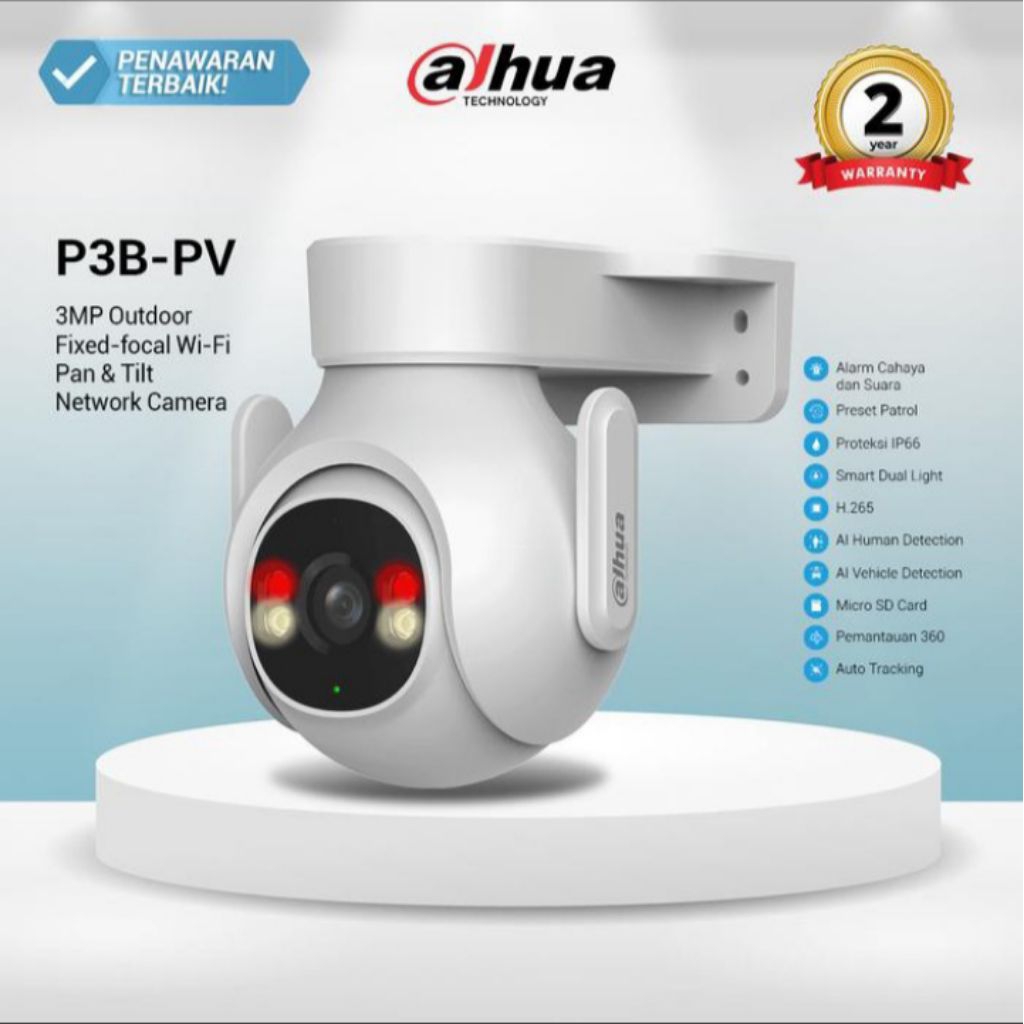 DAHUA P3B 3MP IP CAMERA WIFI OUTDOOR SMART DUAL LIGHT