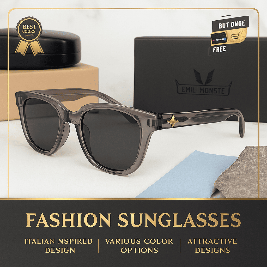 Kacamata Hitam Pria Wanita Frame Tebal Elegan Korea Trend 2025 free box dan lap