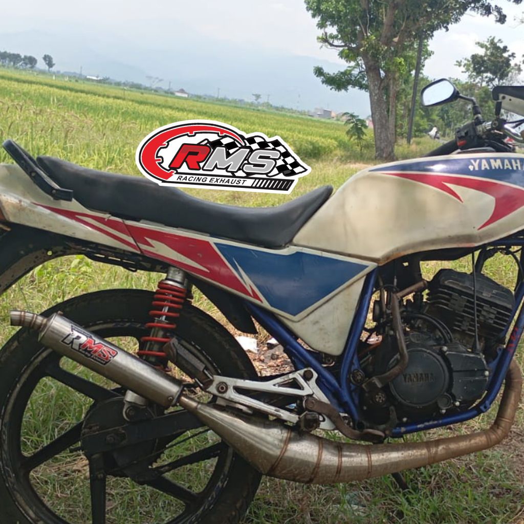 knalpot motor 2 tak rxz stainlles standar racing original RMS