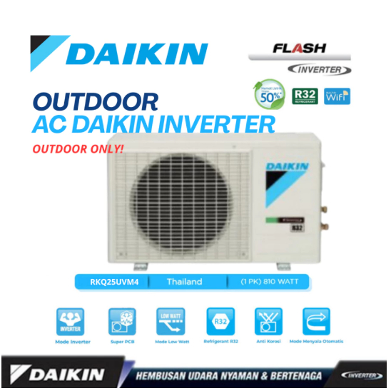 OUTDOOR SAJA AC DAIKIN INVERTER THAILAND 1 PK TYPE RKQ25UVM4