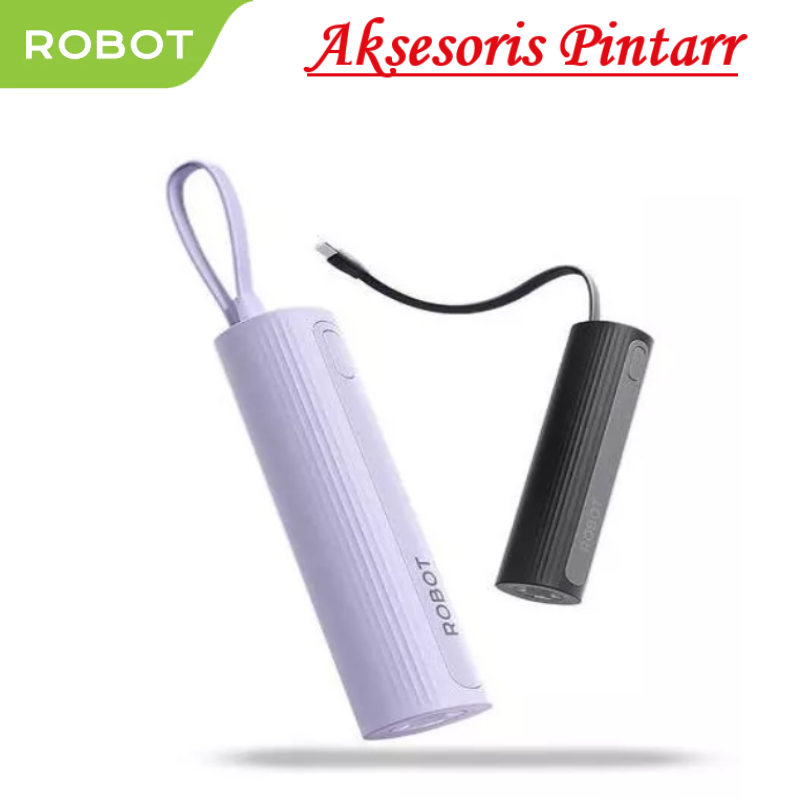 ROBOT Powerbank RT051-L Powerbank + Senter Built In Cable Lightning 5000 Mah 12W