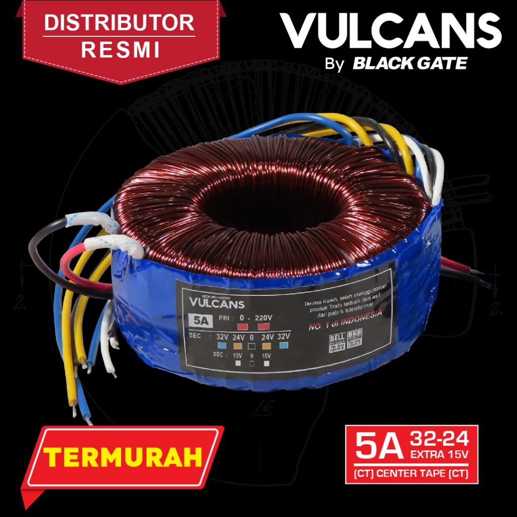Trafo Toroidal Bombardir Vulcans 5A CT 32 & 24V Trafo Donat