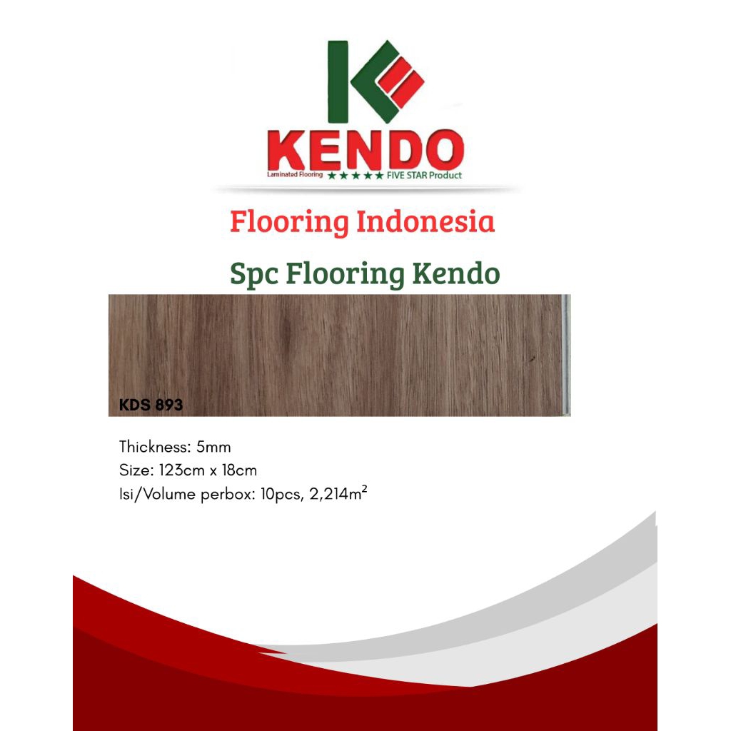 lantai SPC kendo 5mm KDS 893 lantai kayu interior kantor/Box