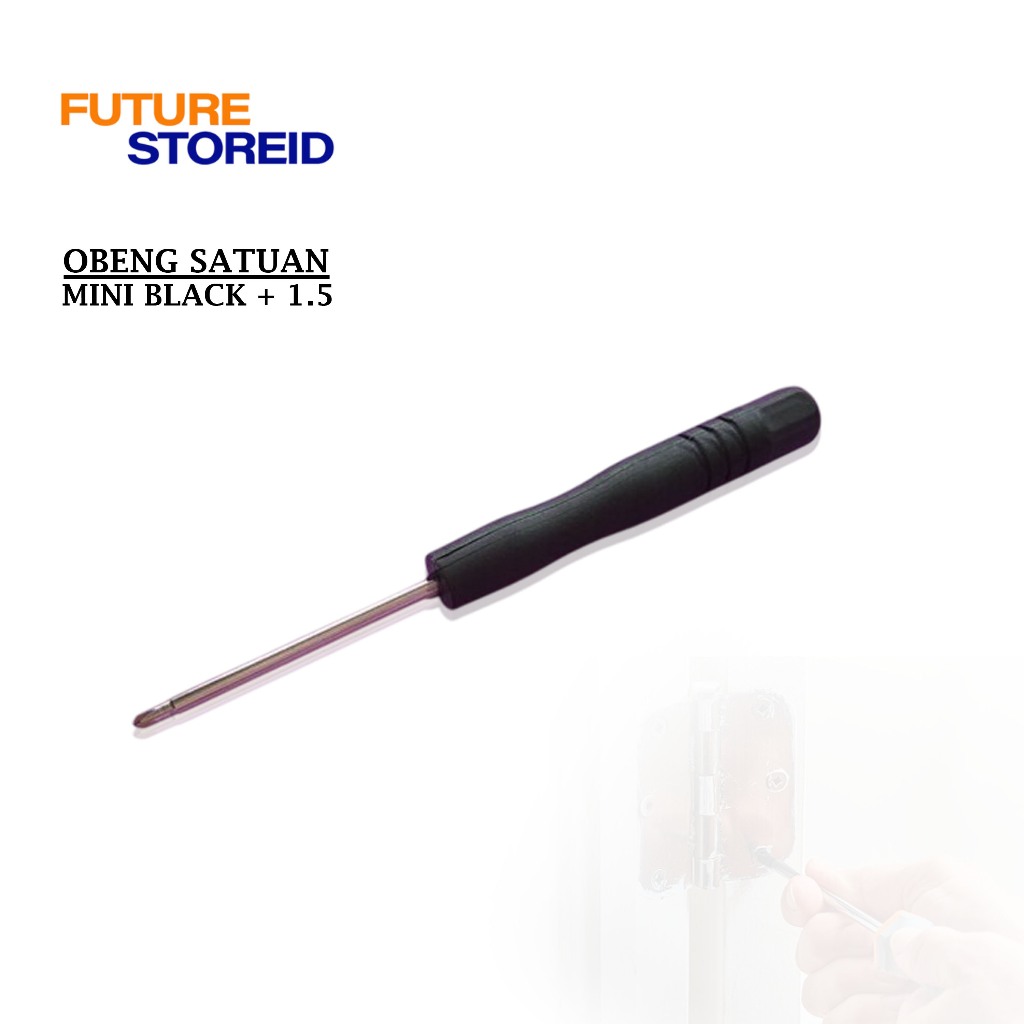 OBENG SATUAN MINI BLACK + 1.5 / SCREWDRIVER OBENG PLUS 1.5
