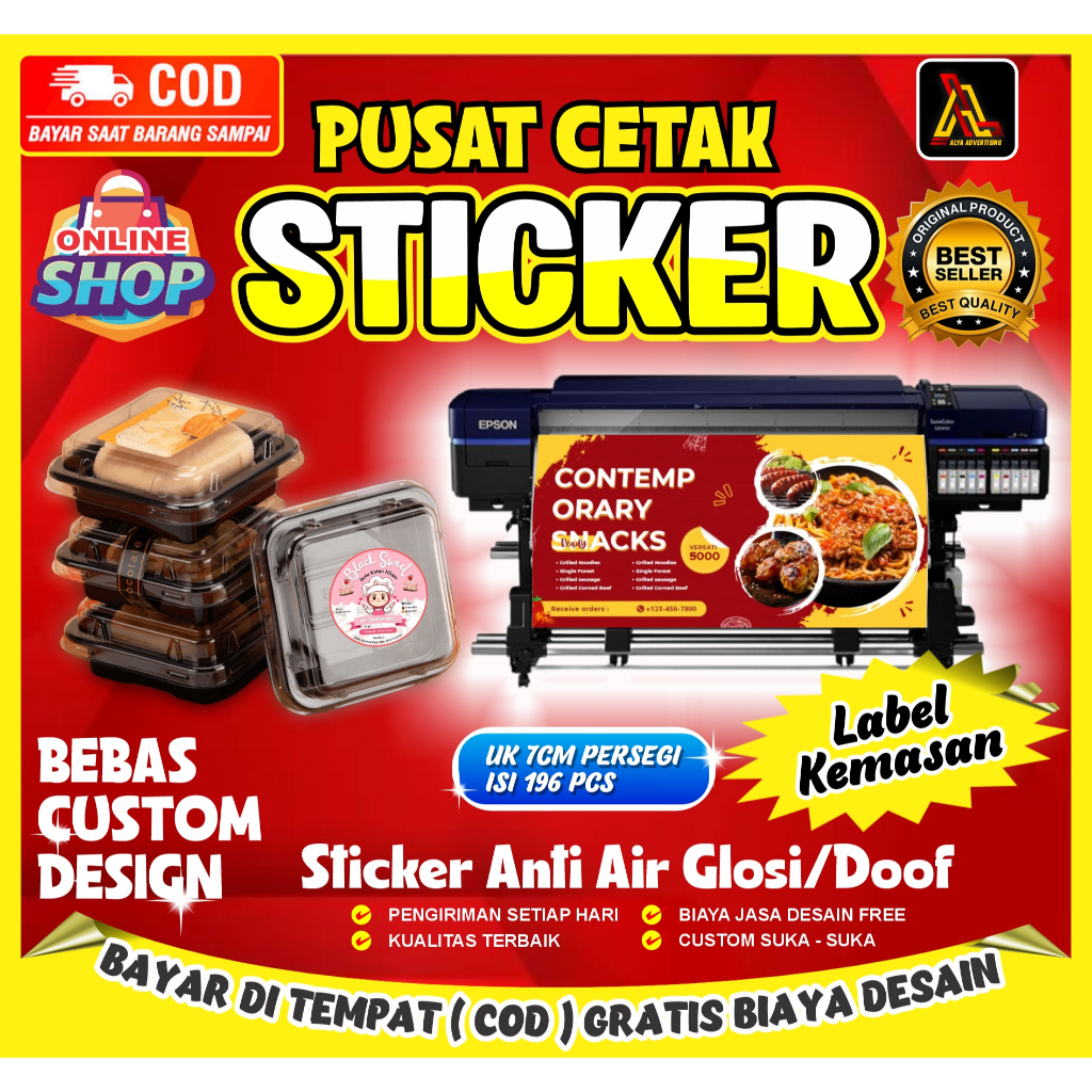 

STICKER VINYL A3+ TERMURAH !! | STICKER LABEL KEMASAN | STICKER MAKANAN