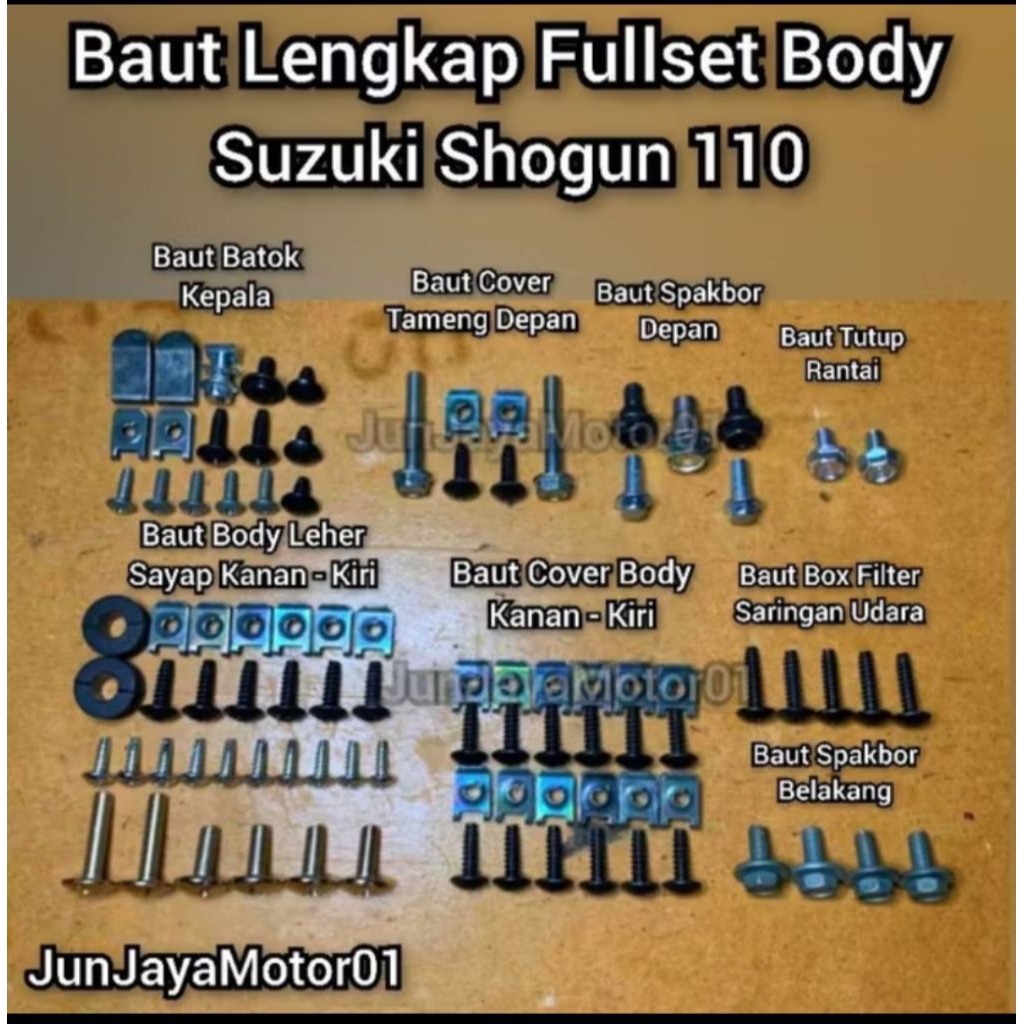 Baut lengkap full set body suzuki shogun 110