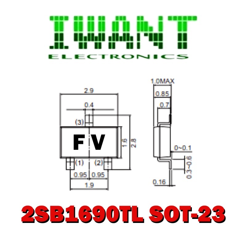 2SB1690 FV TRANSISTOR 2SB1690TL SMD CODE FV B1690TL B1690 CODE MARKING FV SB1690