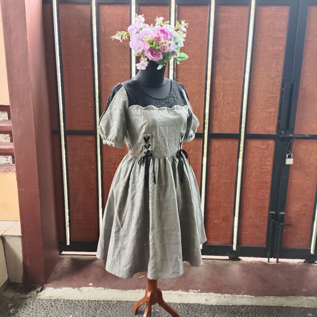 dress axes femme potique jiraikei tartan grey