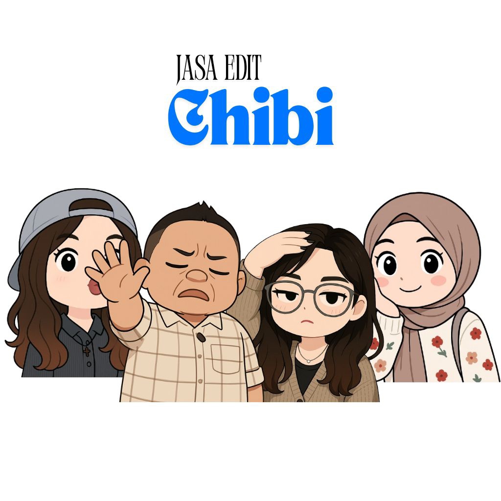 Jasa ilustrasi cartoon chibi | commission art | produk digital