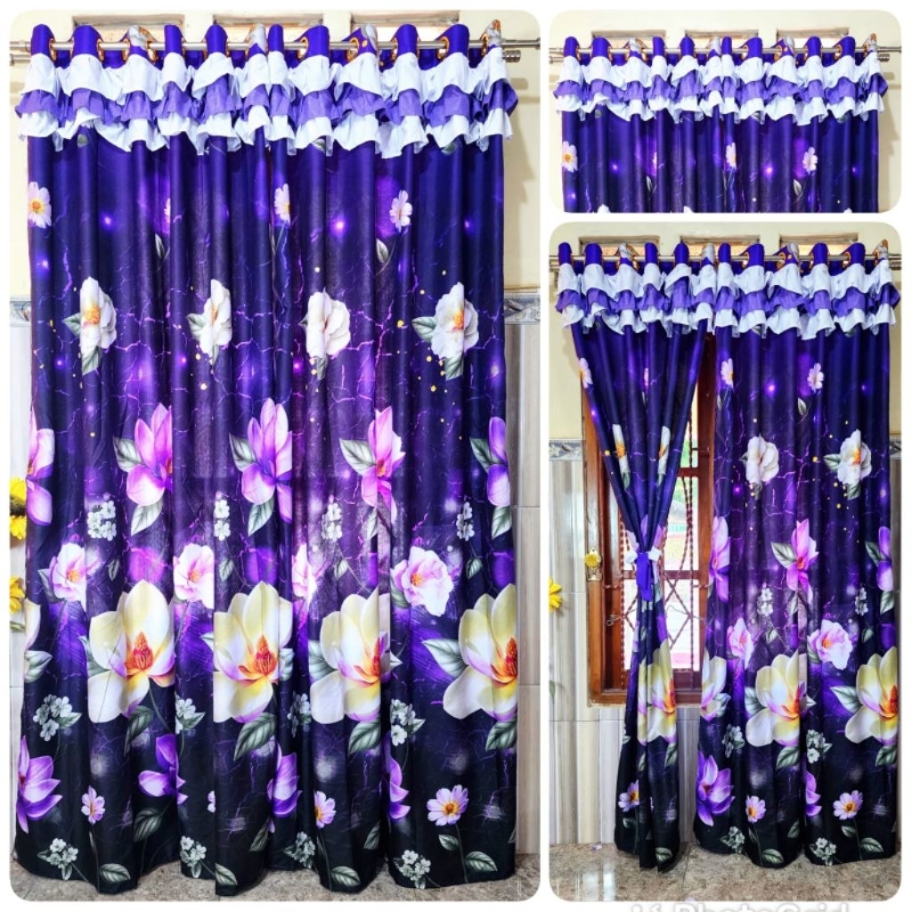 Gorden Pintu & Jendela Smokring Rumbai Susun Pita – Model Minimalis Elegan